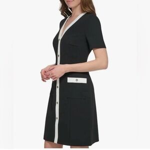 Tommy Hilfiger Women's Button Front Shift Black Dress - Size 4